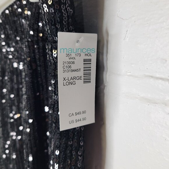Maurices Women's XL Long Pants High Rise Wide Leg Black Sequins Lined - Picture 4 of 7